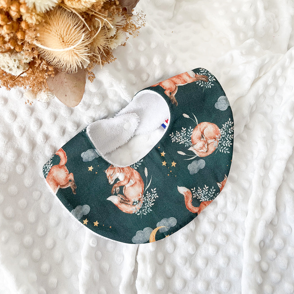 Bavoir naissance - 0/6 mois - Renard au clair de lune