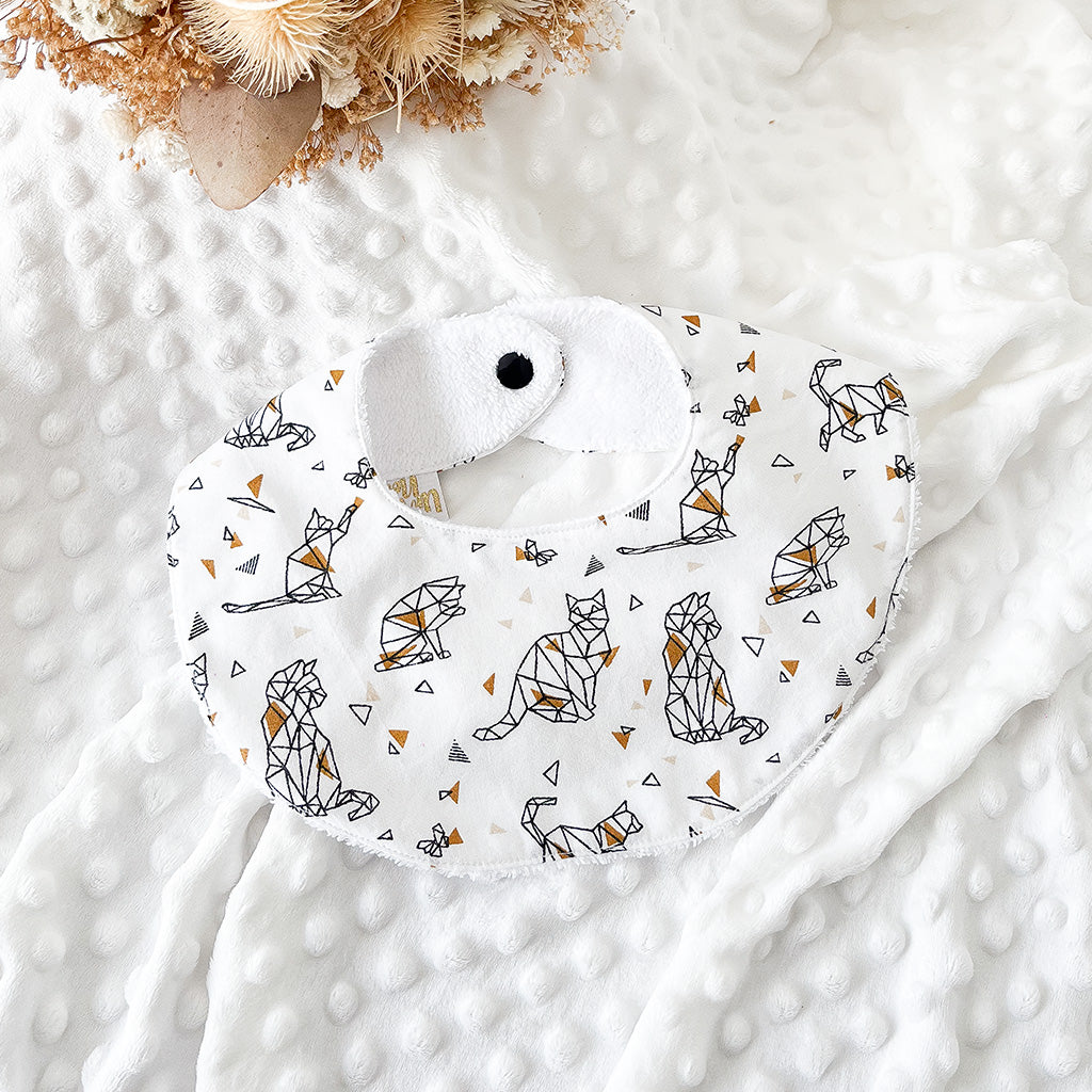 Bavoir naissance - 0/6 mois - Origami de chats