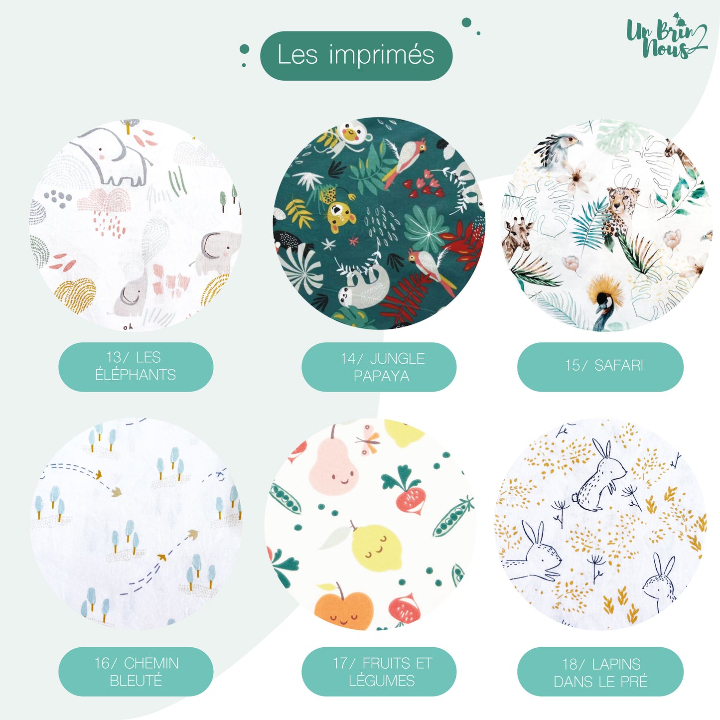 Lot de 6 grandes lingettes lavables