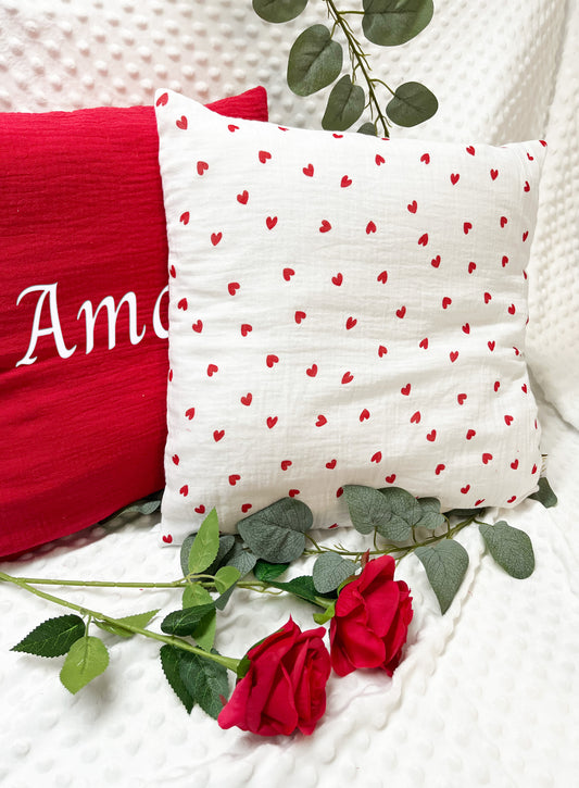 Lot de 2 Coussins décoratif à personnaliser - Le mois de l'Amour ♡