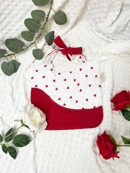 Bavoir 2ème âge réversible - Le mois de l'Amour ♡