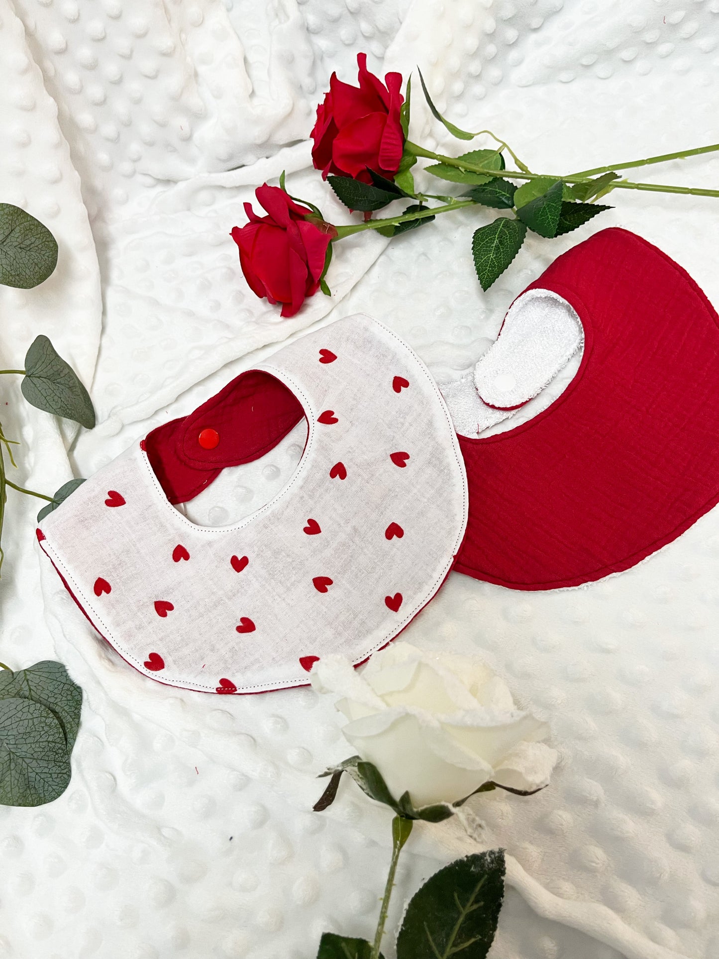 Lot de 2 bavoirs naissance - 0/6 mois - Le mois de l'Amour ♡