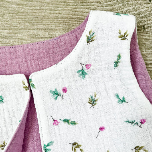 Gilet de berger - Fleurs - Gaze de coton
