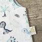Gilet de berger - Dino bleu - Gaze de coton