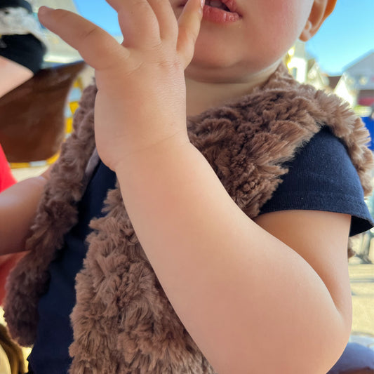 Gilet de berger - Dino - Fausse fourrure marron