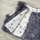 Gilet de berger - Fleurs - Fausse fourrure violine