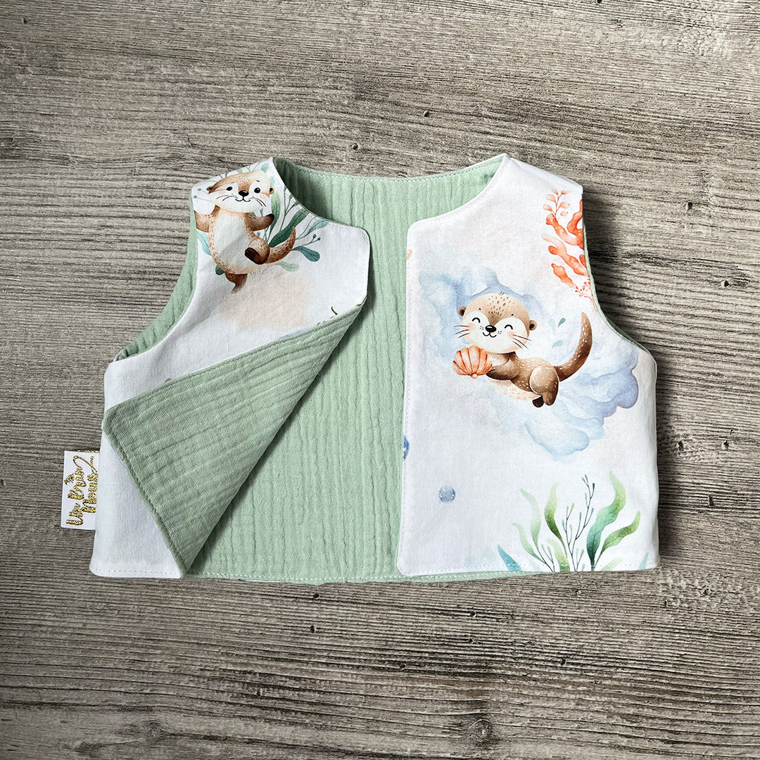 Gilet de berger - Loutre - Gaze de coton