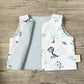 Gilet de berger - Dino bleu - Gaze de coton