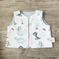 Gilet de berger - Dino bleu - Gaze de coton