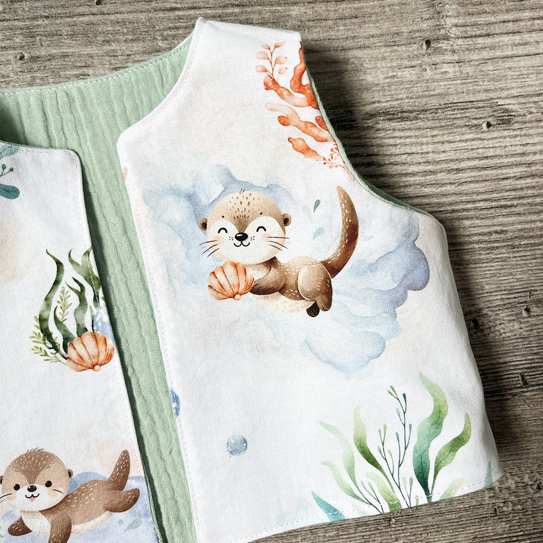 Gilet de berger - Loutre - Gaze de coton