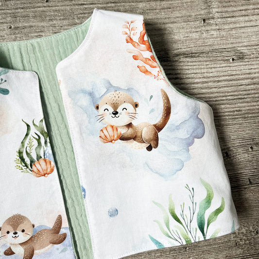 Gilet de berger - Loutre - Gaze de coton