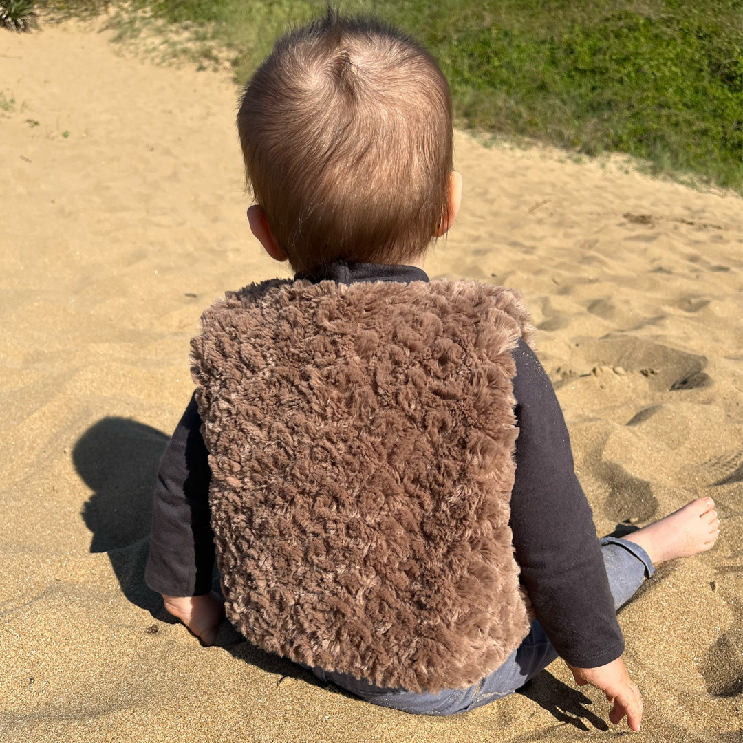 Gilet de berger - Dino - Fausse fourrure marron
