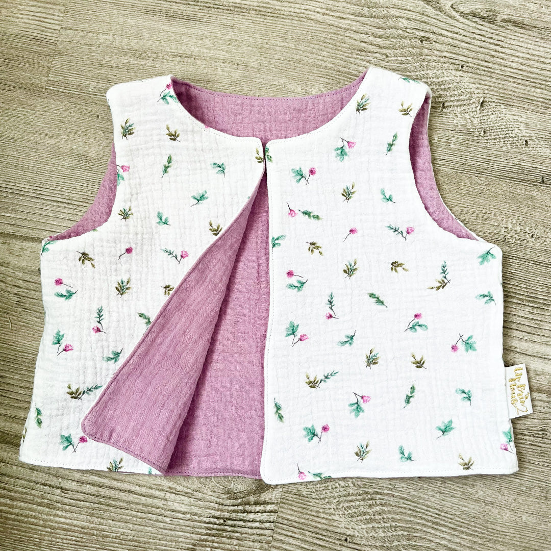 Gilet de berger - Fleurs - Gaze de coton