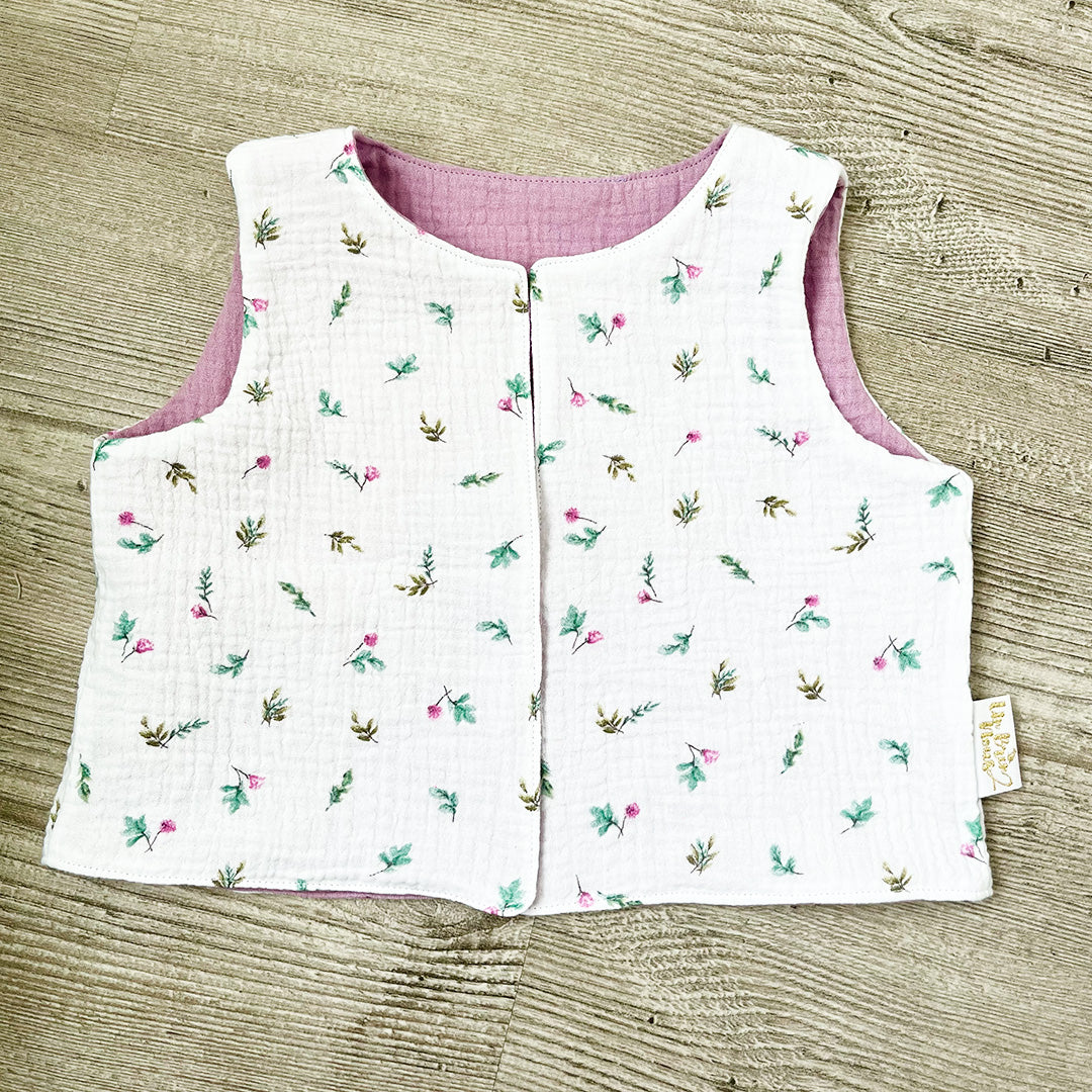 Gilet de berger - Fleurs - Gaze de coton